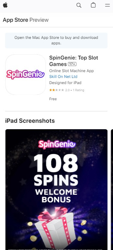spin-genie-Casino-mobile-app-ios-homepage