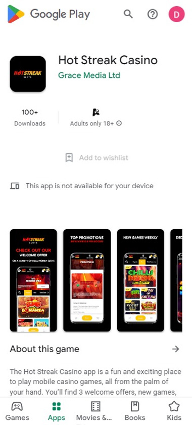 hot-streak-Casino-mobile-app-android-homepage