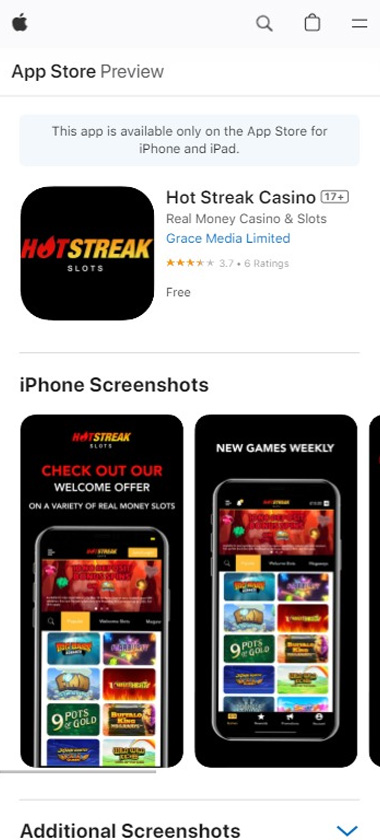hot-streak-Casino-mobile-app-ios-homepage