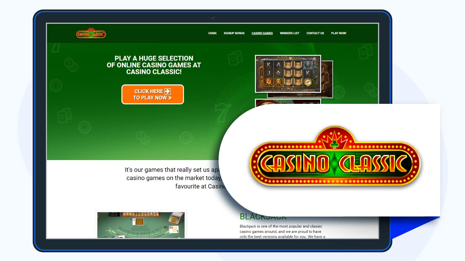 Casino Classic casino homepage