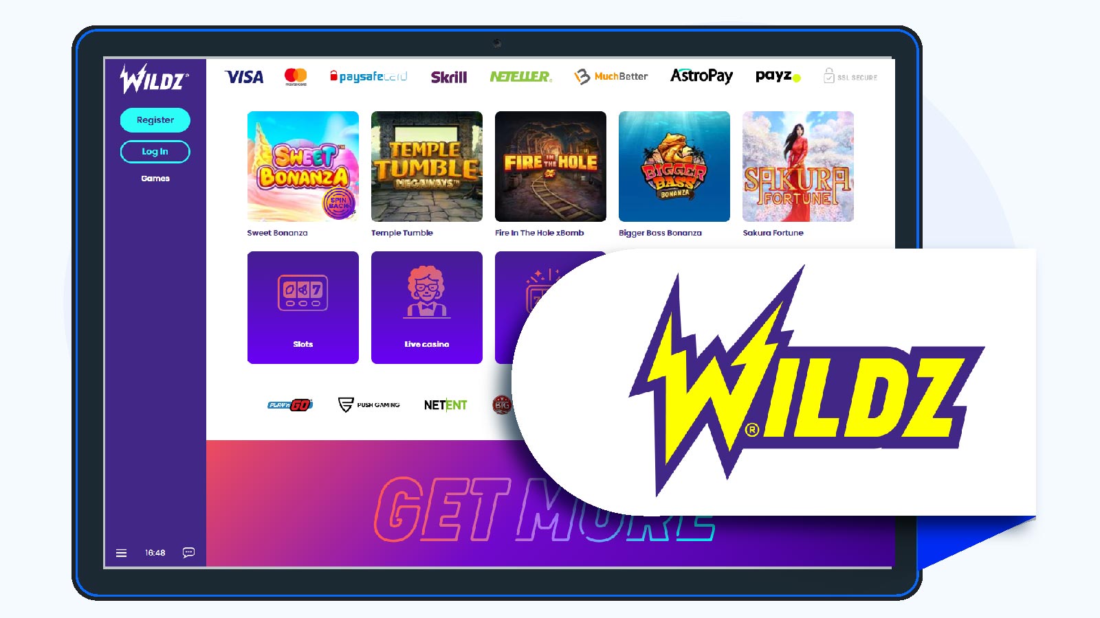 Wildz Casino homepage