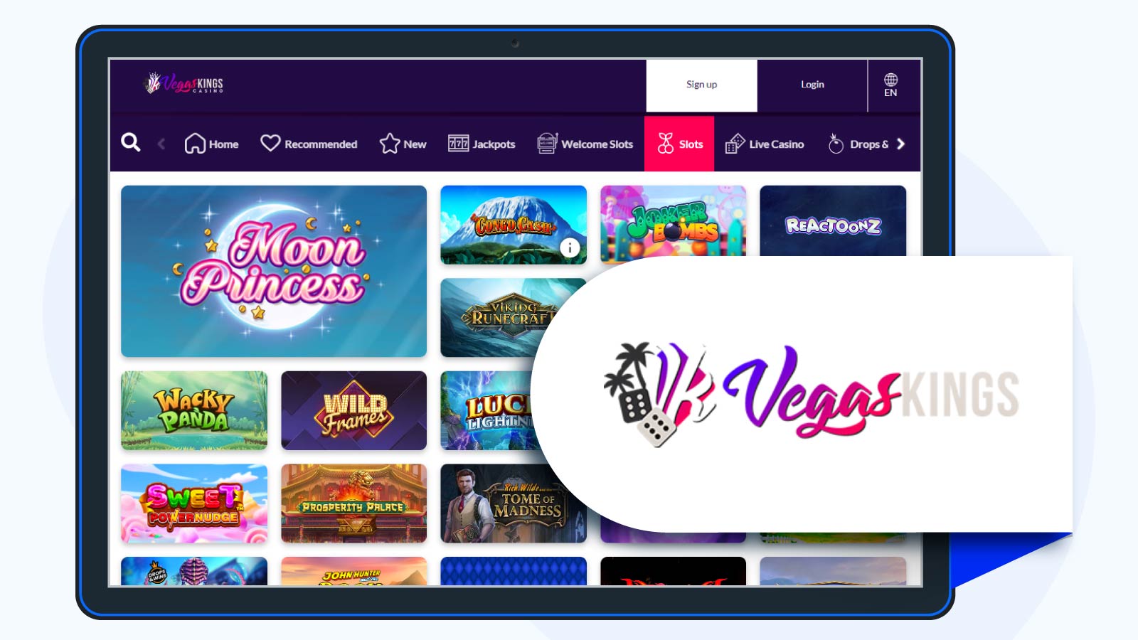 VegasKings our 9th choice for NZ pokies