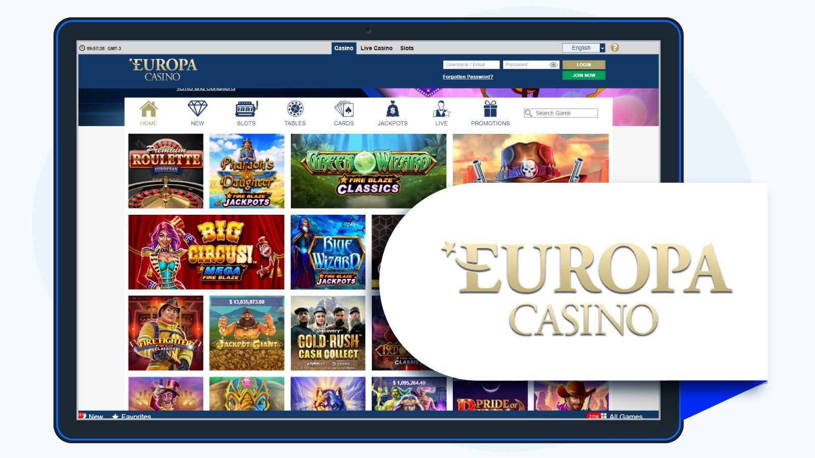 Europa Casino 200% Deposit Bonus