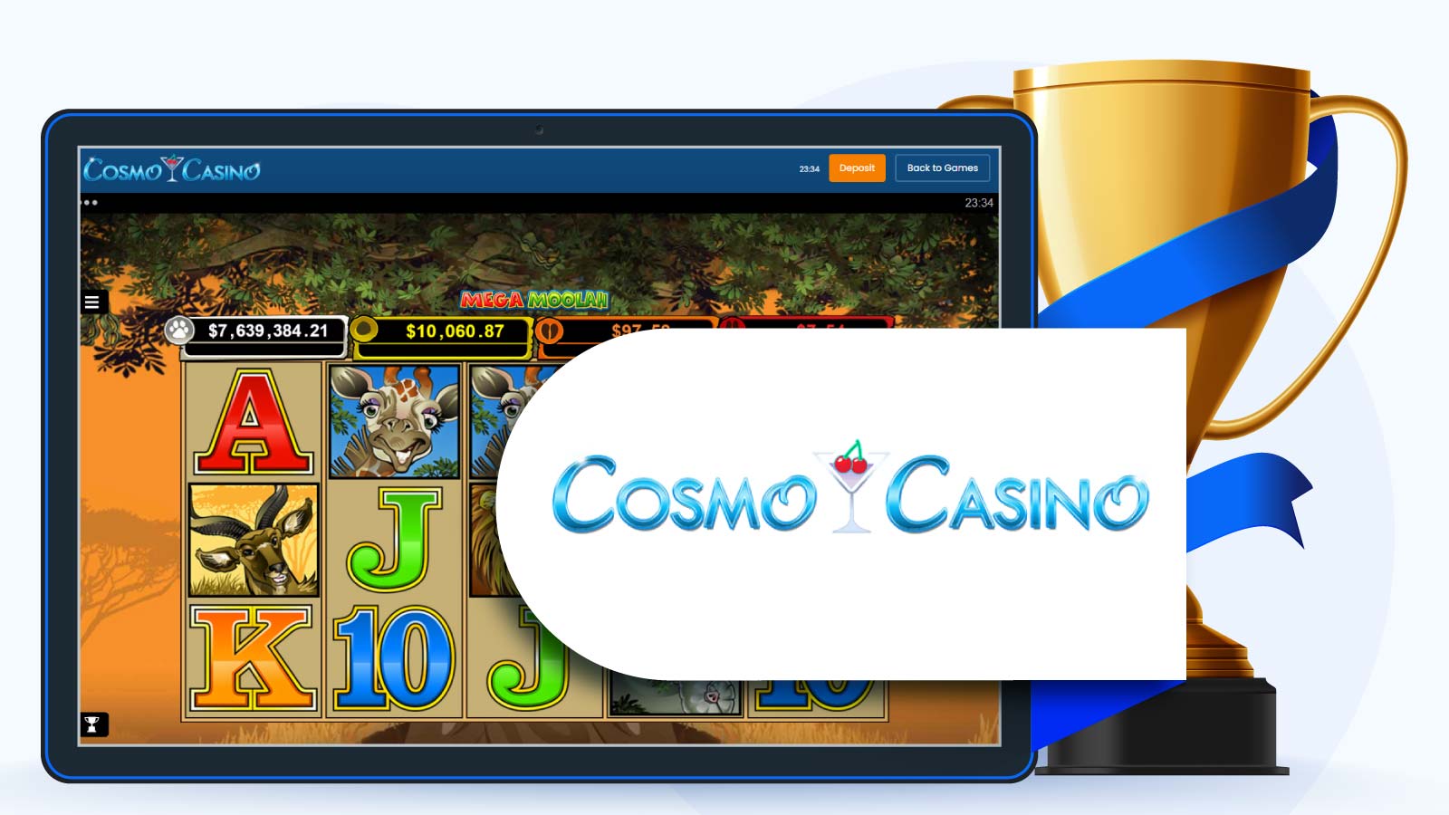 Our Pick for the Best Mega Moolah Free Spins Casino Bonus Cosmo Casino