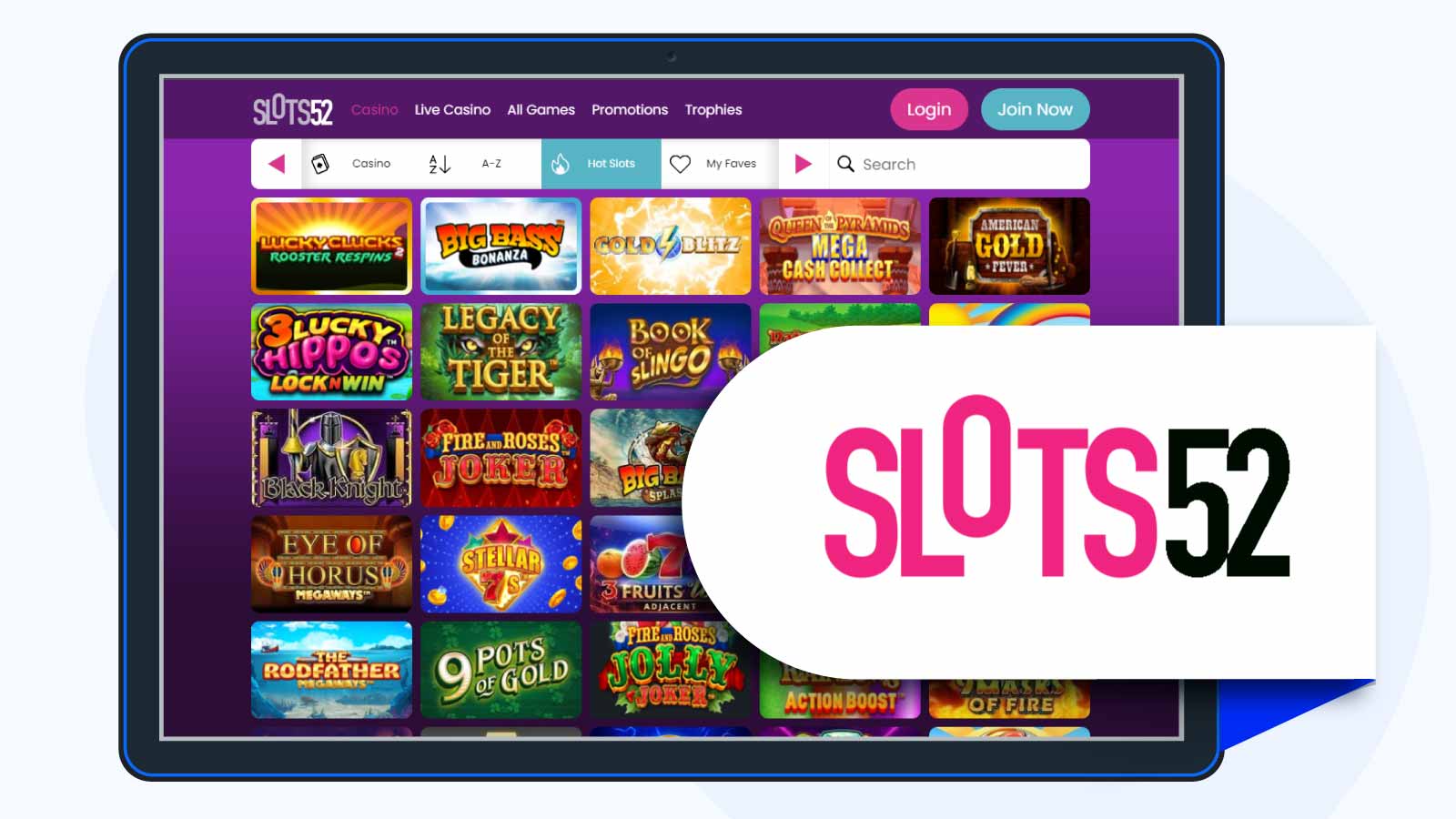 Slots52 Very high number of spins awarded