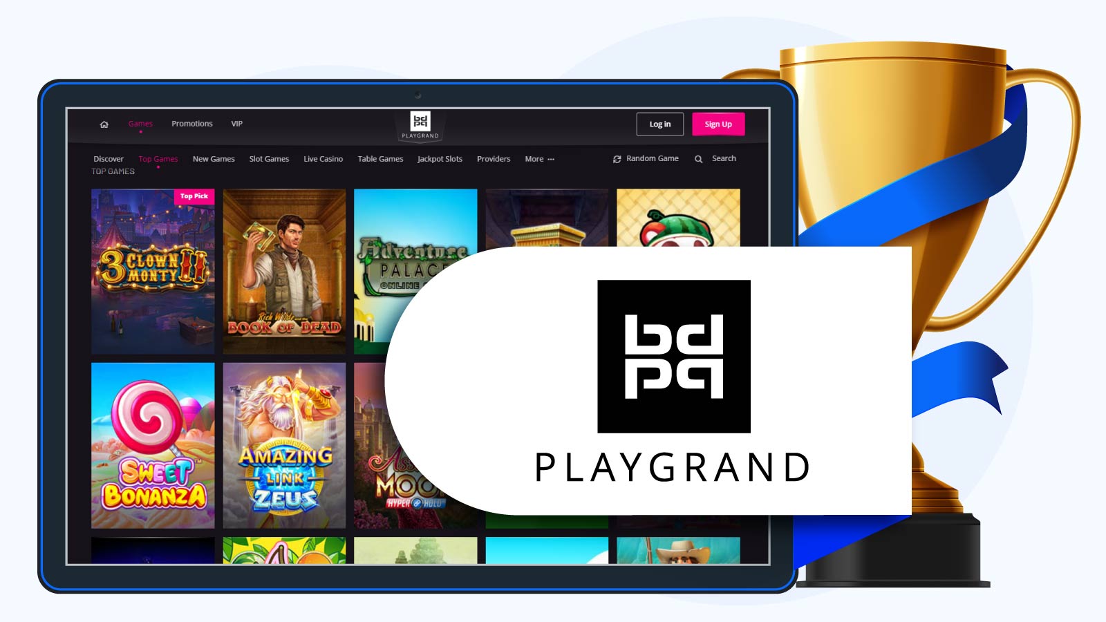 Best no deposit bonus overall $5 as 50 Book of Dead Spins at PlayGrand