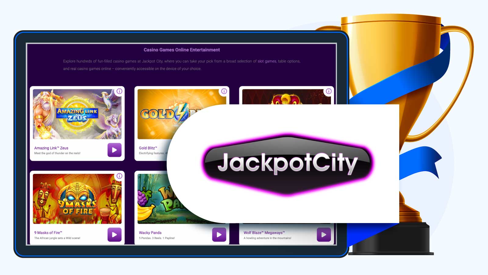 #1. JackpotCity Casino - Best $10 Deposit Casino Bonus
