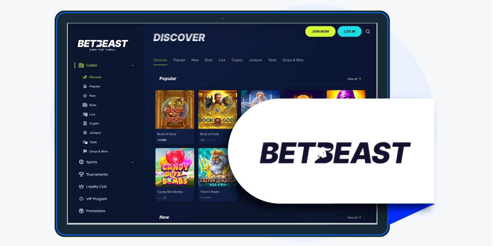 BetBeast Casino - 100% up to $500 + 100 free spins