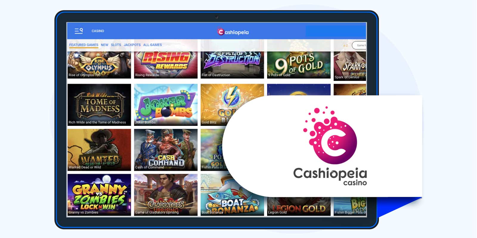 Cashiopeia Casino - 100% up to $400 + 240 free spins