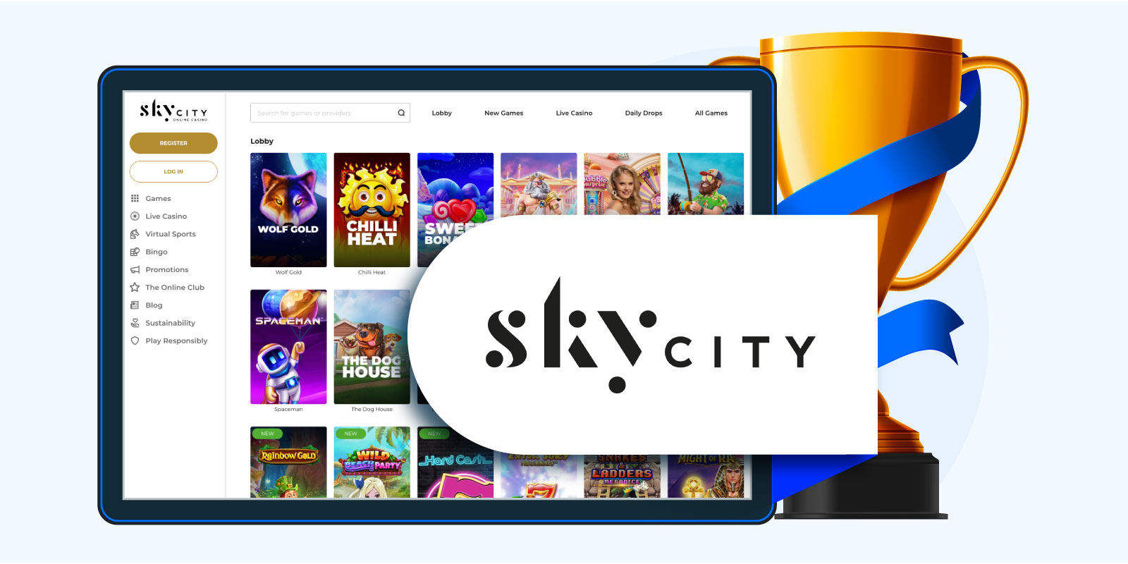 #1. Skycity - Best No Wagering Bonus Casino in July 2024